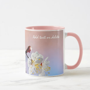 Classy White Japanese Apricot Flowers Mug