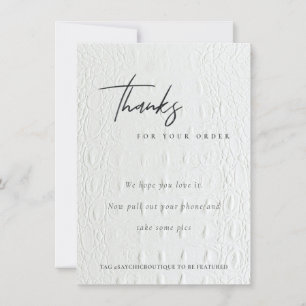 Classy White Leather Texture Thank you Business