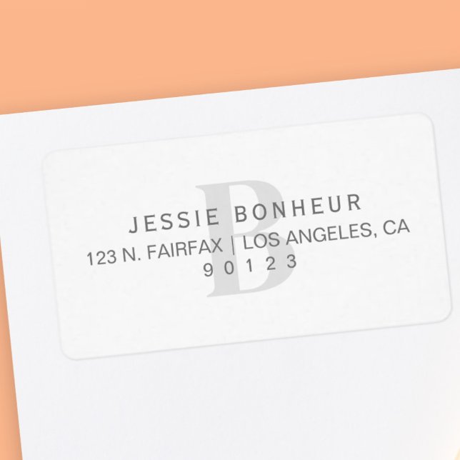 Classy White & Light Grey Return Address Label (Creator Uploaded)