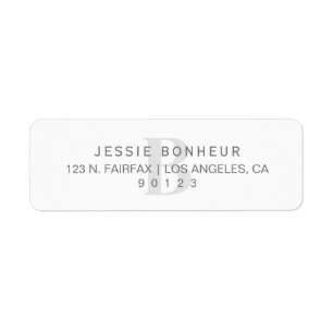Classy White & Light Grey Return Address Return Address Label