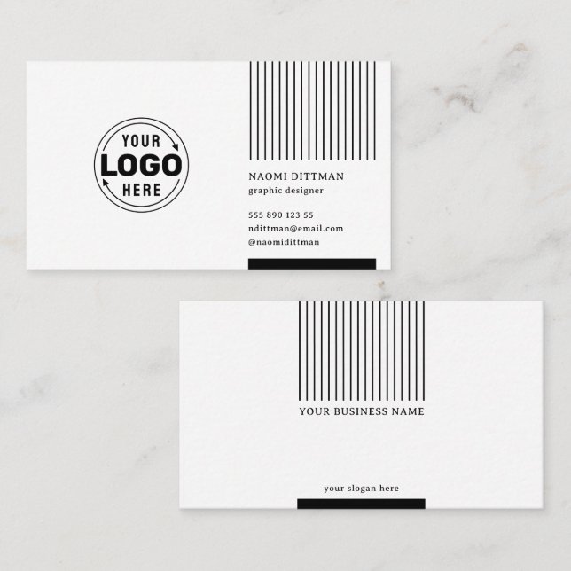 Classy White Minimalist Corporate Business Card (Front/Back)