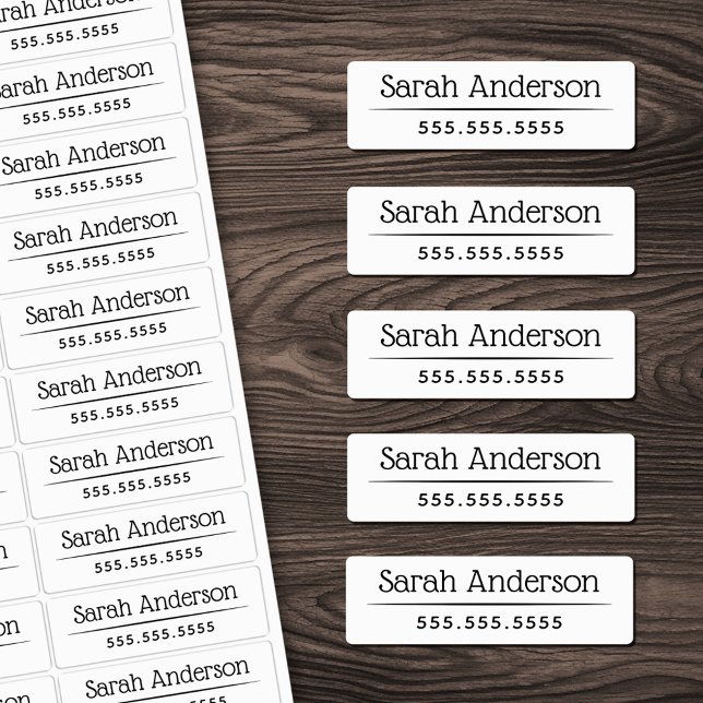 Classy white or any colour name number waterproof (Classy white or any color name number waterproof labels)
