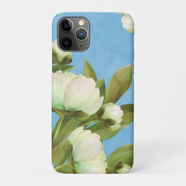 Classy White Peonies Floral Bouquet Case-Mate iPhone Case (Back)