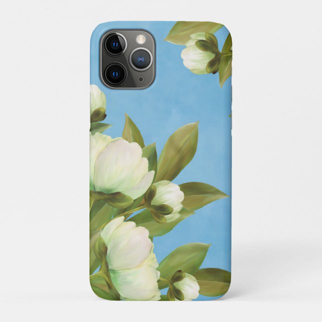 Classy White Peonies Floral Bouquet Case-Mate iPhone Case (Back)