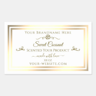 Classy White Product Label Gold Frame Vintage Rose