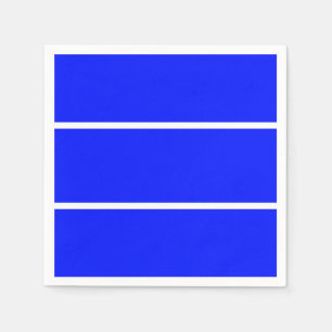 Classy Wide Bright Royal Blue Slim White Stripes Napkin