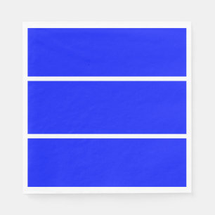 Classy Wide Bright Royal Blue Slim White Stripes Napkin