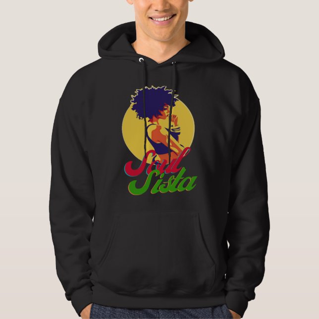Classy Womens African Head Wrap Black Pride  Soul  Hoodie (Front)
