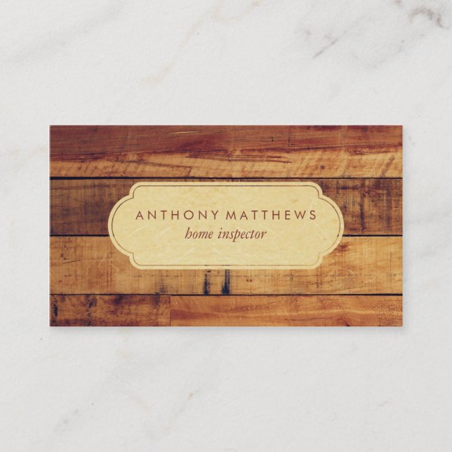 Classy Wooden Boards Professional Business Card (Front)