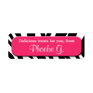 Classy Zebra Print Berry Kitchen Baking Labels