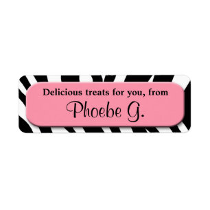 Classy Zebra Print Pink Kitchen Baking Labels