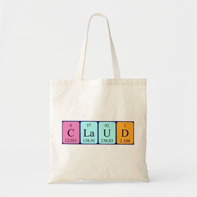 Claud periodic table name tote bag (Front)