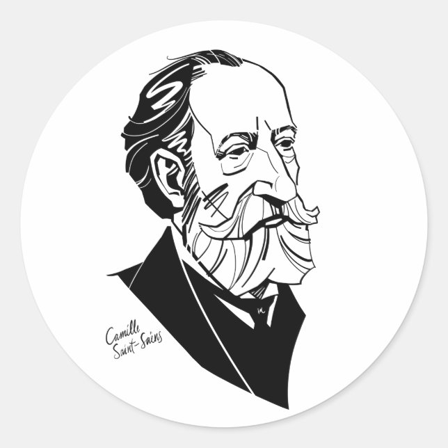 Claude Debussy Classic Round Sticker (Front)