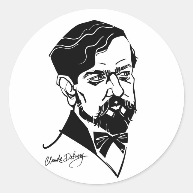Claude Debussy Classic Round Sticker (Front)