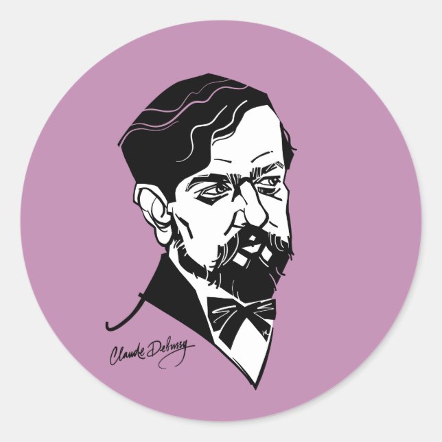 Claude Debussy Classic Round Sticker (Front)