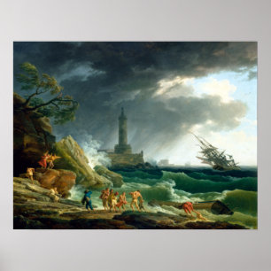 Claude-Joseph Vernet A Storm on a Mediterranean Poster
