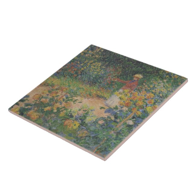 Claude Monet 1895 Vintage In the Garden Ceramic Tile (Side)