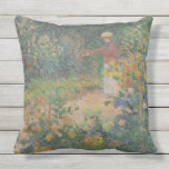 Claude Monet 1895 Vintage In the Garden Cushion<br><div class="desc">Incorporated in the design on this product is a beautiful print of "In The Garden" | oil on canvas painted in 1895 by French Impressionist painter Claude Monet (1840 -1926).</div>