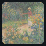 Claude Monet 1895 Vintage In the Garden Square Sticker<br><div class="desc">Incorporated in the design on this product is a beautiful print of "In The Garden" | oil on canvas painted in 1895 by French Impressionist painter Claude Monet (1840 -1926).</div>