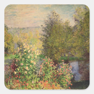 Claude Monet A Corner of the Garden at Montgeron Square Sticker