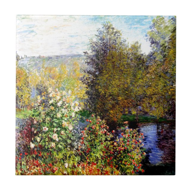 Claude Monet A Corner of the Garden At Montgeron Tile (Front)