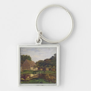 Claude Monet A Farmyard in Normandy Key Ring