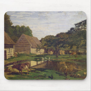 Claude Monet   A Farmyard in Normandy Mouse Pad