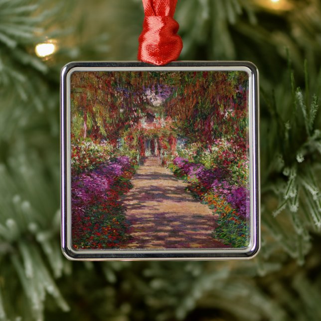 Claude Monet | A Pathway in Monet's Garden Metal Ornament (Tree)