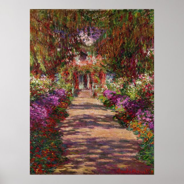 Claude Monet | A Pathway in Monet's Garden Poster (Front)