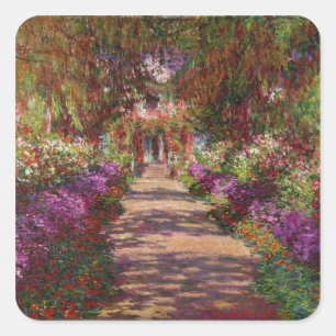 Claude Monet   A Pathway in Monet's Garden Square Sticker