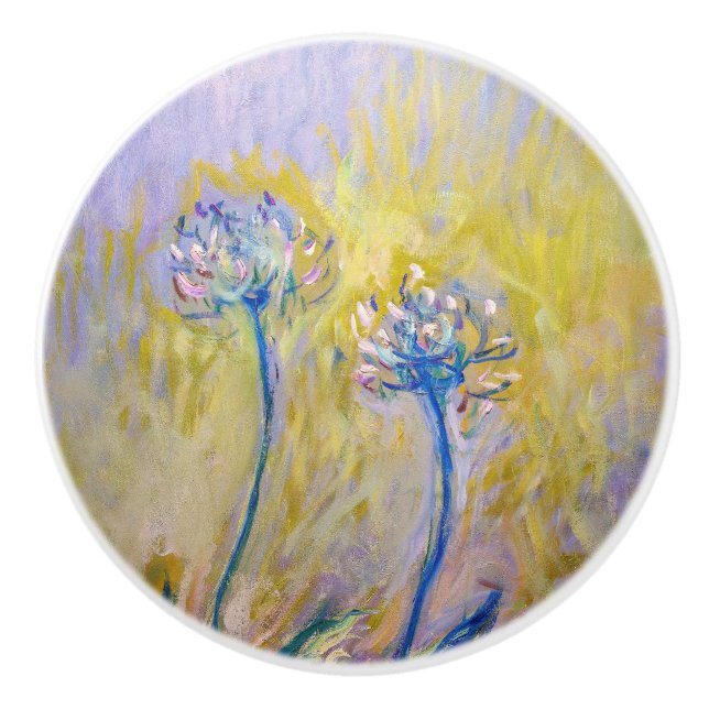 Claude Monet - Agapanthus Ceramic Knob (Front)