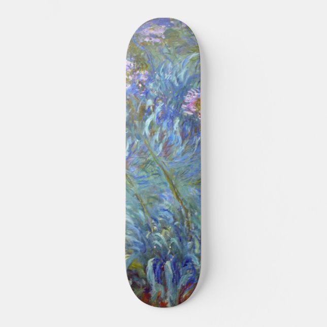 Claude Monet Agapanthus Fine Art Floral GalleryHD  Skateboard (Front)