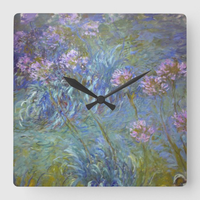 Claude Monet Agapanthus Square Wall Clock (Front)