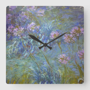 Claude Monet Agapanthus Square Wall Clock