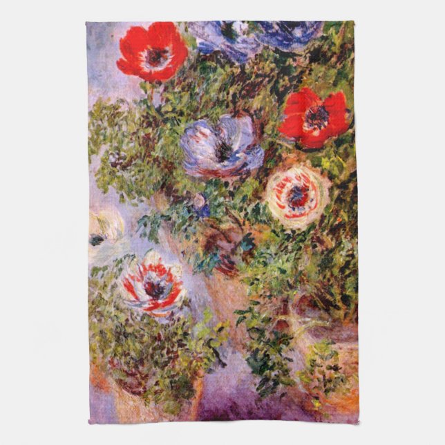 Claude Monet: Anemones Tea Towel (Vertical)