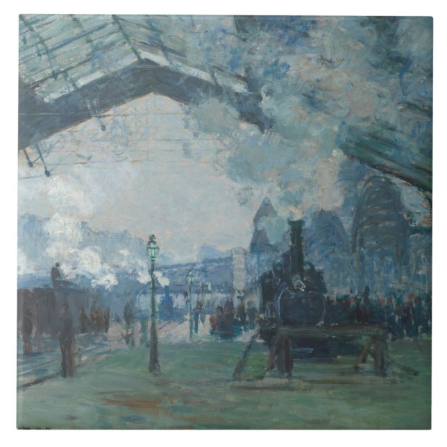 Claude Monet – Arrival of the Normandy Train Ceramic Tile (Front)