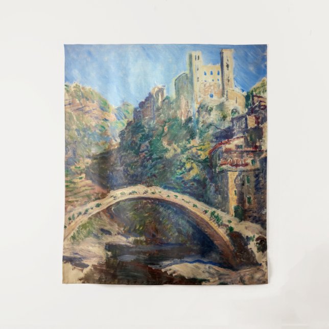 Claude Monet artwork - The Castle of Dolceacqua Tapestry (Front)