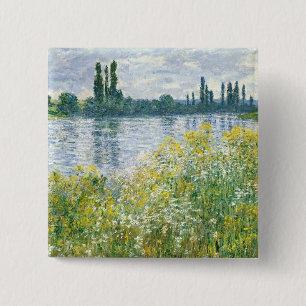 Claude Monet   Banks of the Seine, Vetheuil, 1880 15 Cm Square Badge