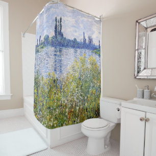 Claude Monet. Banks of the Seine, Vétheuil Shower Curtain