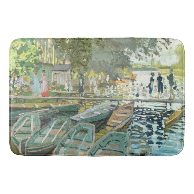 Claude Monet. Bathers at La Grenouillère Bath Mat (Front)