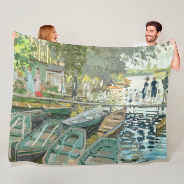Claude Monet. Bathers at La Grenouillère Fleece Blanket (In Situ)