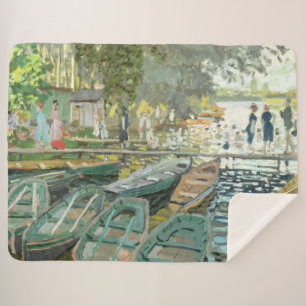 Claude Monet. Bathers at La Grenouillère Sherpa Blanket