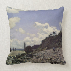 Claude Monet Beach at Honfleur, 1864 Cushion