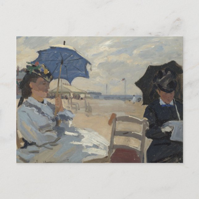 Claude Monet Beach Scene Postcard (Front)