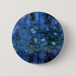 Claude Monet Blue Water Lilies 6 Cm Round Badge