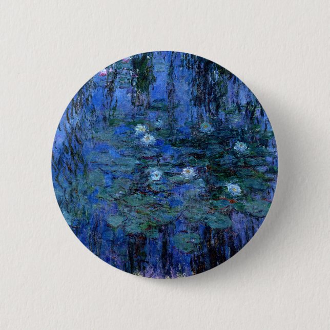 Claude Monet Blue Water Lilies 6 Cm Round Badge (Front)