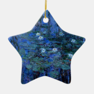 Claude Monet Blue Water Lilies Ceramic Tree Decoration