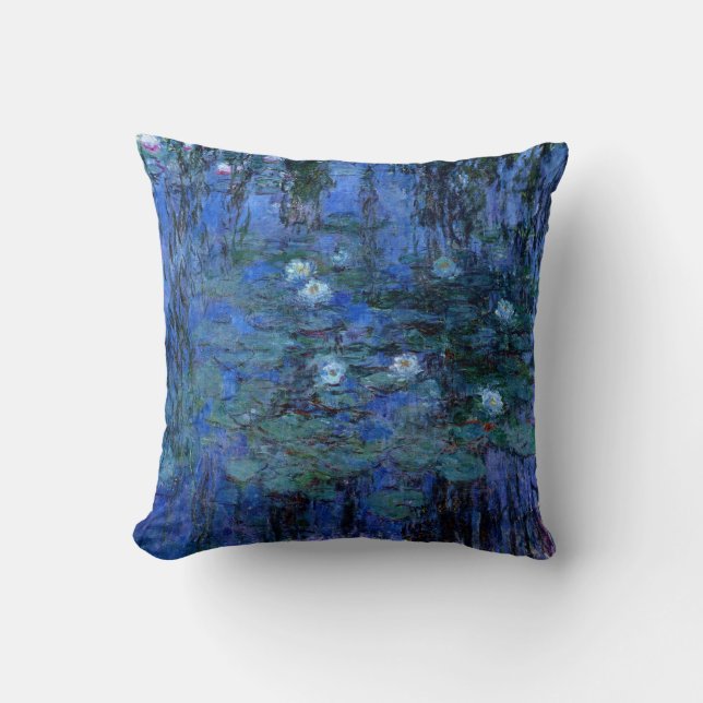 Claude Monet Blue Water Lilies Cushion (Front)