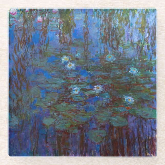 Claude Monet - Blue Water Lilies Glass Coaster (Front)