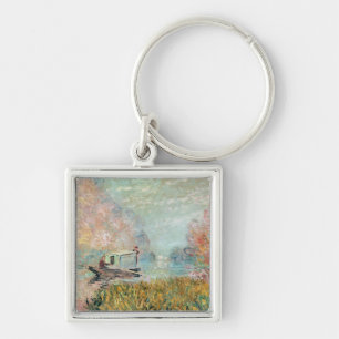 Claude Monet Boat Studio on the Seine Key Ring